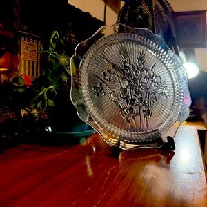 Jeannette Glass “Iris & Herringbone" Dinner Plates